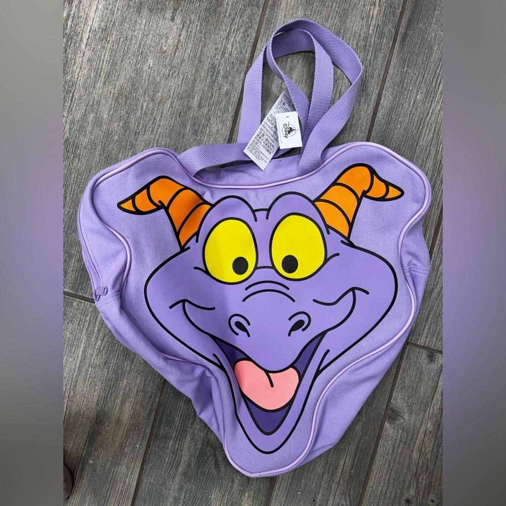 Disney Parks Walt Disney World Parks Purple Figment Face Head Canvas Tote Bag